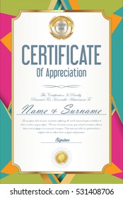 Certificate retro design template