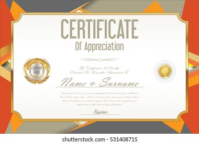 Certificate retro design template