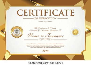 Certificate retro design template