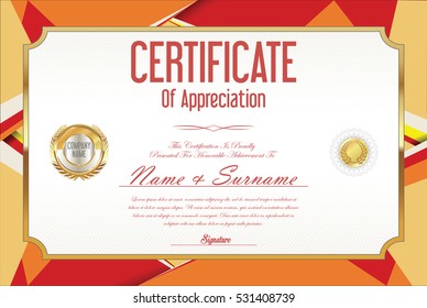 Certificate retro design template