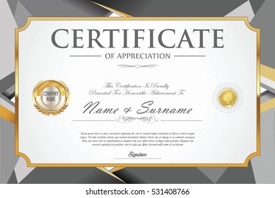 Certificate retro design template