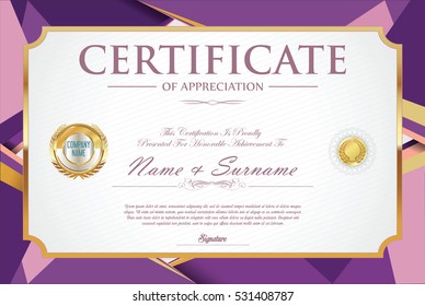 Certificate retro design template