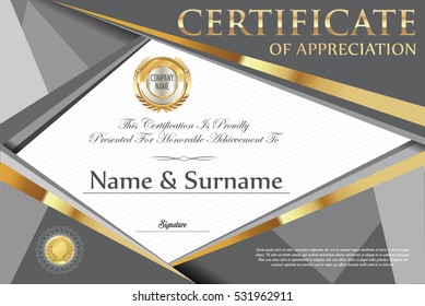 Certificate retro design template 