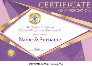 Certificate retro design template 