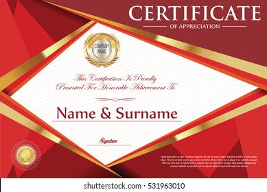 Certificate retro design template 