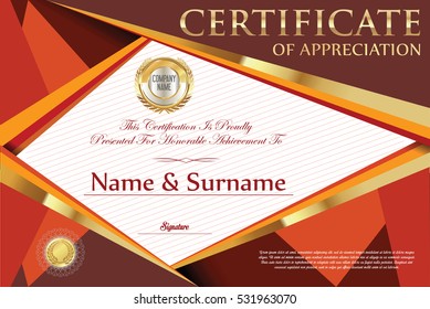 Certificate retro design template 