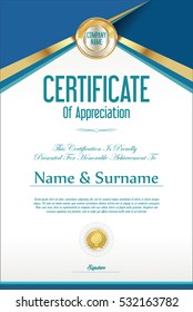 Certificate retro design template