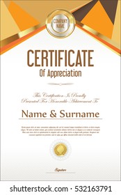 Certificate retro design template