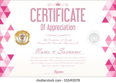 Certificate retro design template 