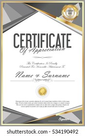 Certificate retro design template 