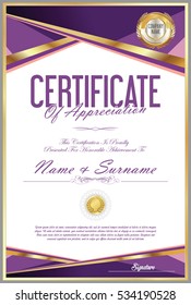 Certificate retro design template 