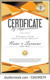 Certificate retro design template 
