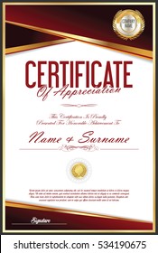 Certificate retro design template 