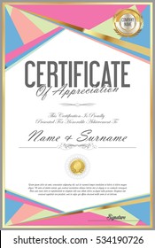 Certificate retro design template 