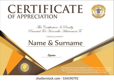 Certificate retro design template 