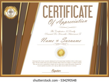 Certificate retro design template