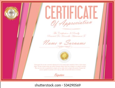 Certificate retro design template