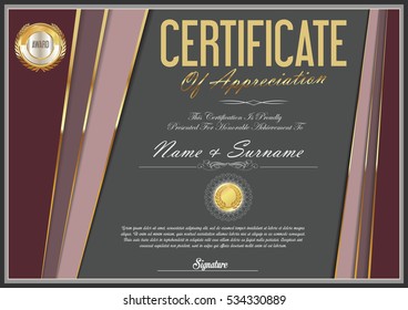 Certificate retro design template 