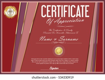 Certificate retro design template 