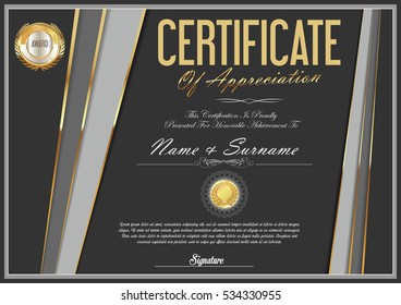 Certificate retro design template 
