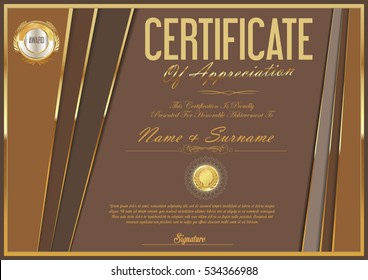 Certificate retro design template 