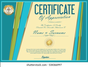 Certificate retro design template 