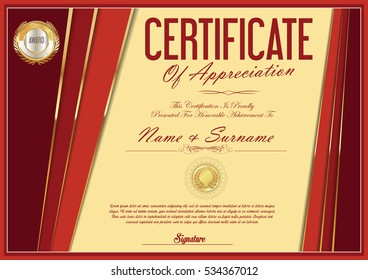 Certificate retro design template 