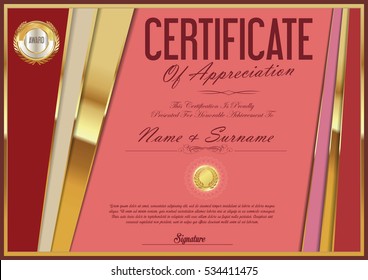 Certificate retro design template