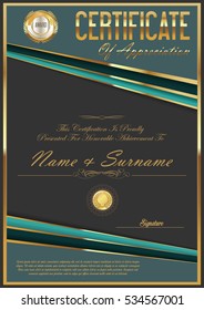 Certificate retro design template