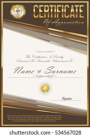Certificate retro design template