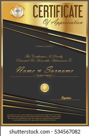 Certificate retro design template