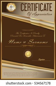 Certificate retro design template