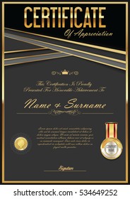 Certificate retro design template 