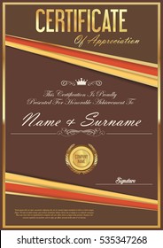 Certificate retro design template 