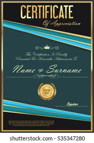 Certificate retro design template 