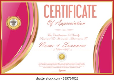 Certificate retro design template