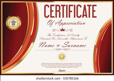 Certificate retro design template