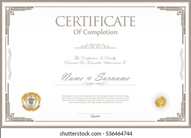 Certificate retro design template