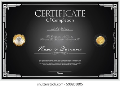 Certificate retro design template 