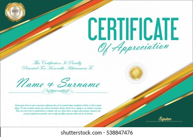 Certificate retro design template