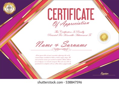 Certificate retro design template
