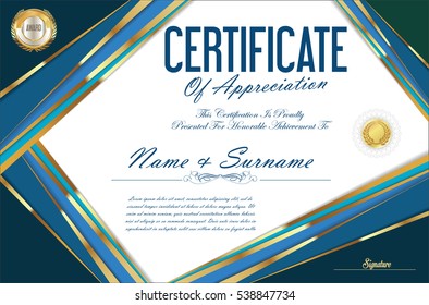Certificate retro design template