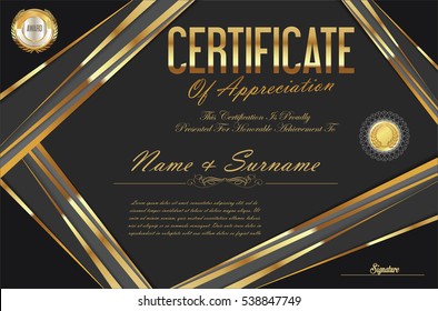 Certificate retro design template