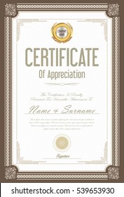 Certificate retro design template