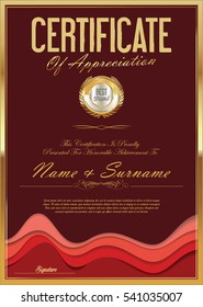 Certificate retro design template