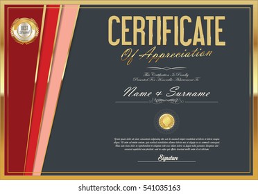 Certificate retro design template