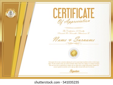 Certificate retro design template