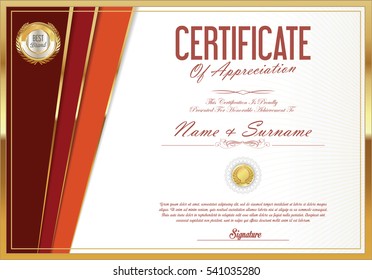 Certificate retro design template
