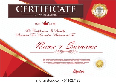 Certificate retro design template