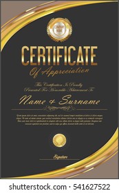 Certificate retro design template